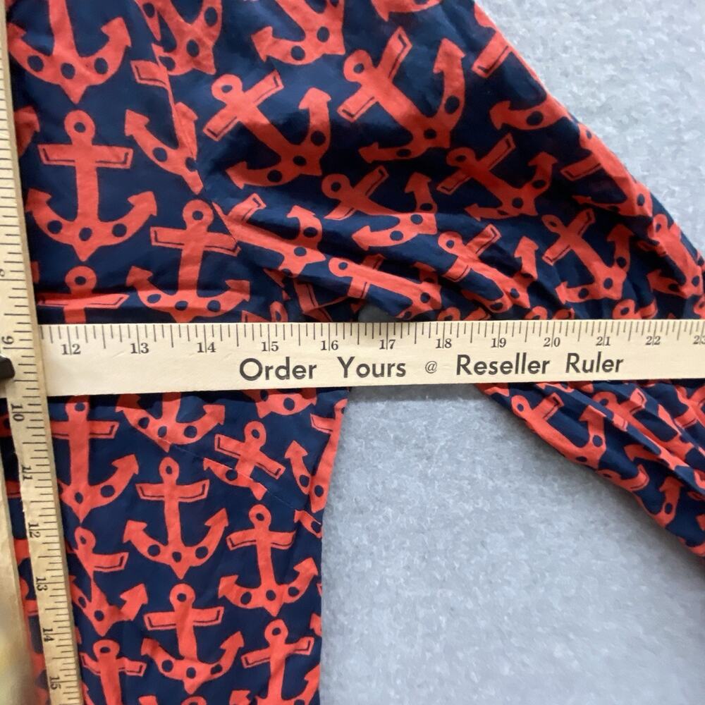 Vineyard Vines Women’s XS Nautical Anchor Print Top Red Navy Preppy Coastal - Picture 7 of 8